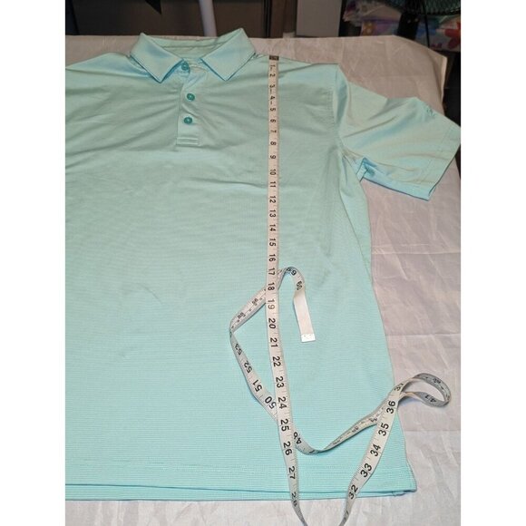 Callaway Mens Size Medium Blue Pin Stripped Opti Dry Short Sleeve Polo Golf - Picture 11 of 12